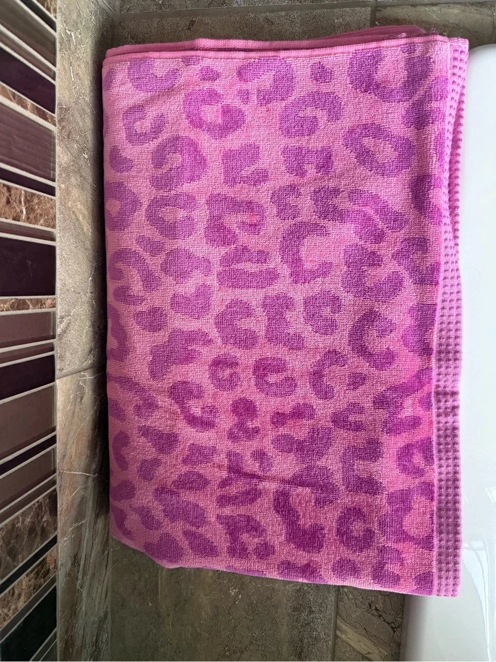 Pink & Purple Two-Tone Beach Towel